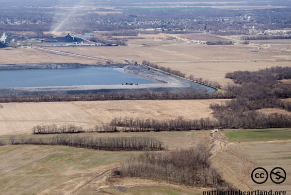 The proposed toxic coal waste impoundment will be nearly twice the size of the existing one pictured here.